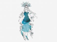 Červnovou bohyní je Kupala. Rusalka hlubokých vod, symbol očisty a posvěcení